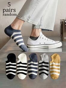 5 pares de calcetines de tobillo a rayas unisex, de tela cómoda, de moda, adecuados para deportes, uso casual, al aire interior, un gran regalo para hombres, calcetines minimalistas y divertidos, ideales para vacaciones, festivales y fotografía - Multicolor - Ver 9