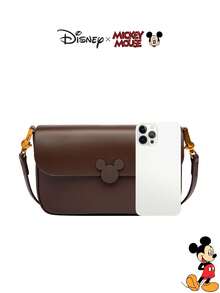 Disney 聯名時尚 PU 小方格鏈條斜挎肩背包 女款 棕色 小號 - 彩色 - 查看 8