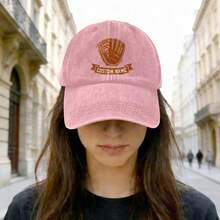 Custom Name Baseball Glove Print Washed Cotton Baseball Cap, Adjustable Unisex Sun Hat, Perfect Father's Day Gift For Sports Lovers, Casual Outdoor Daily Wear - Multicolor - View 6