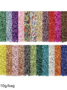 10g/Pack 6mm Long Glass Seed Beads, Elegant Fashion Bracelet, Phone Strap, Hair Accessory DIY Loose Beads - Tubular Rice Beads - View 13
