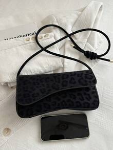 This Fashionable Minimalist Bag Features An Asymmetrical Flap And Adjustable Shoulder Strap, Suitable For Shopping And Carrying Wallets - Black - View 10