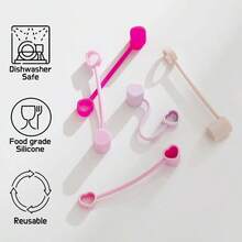 - Tapones de paja en forma de corazn: para vasos y accesorios de copa 30, 40 onzas, paquete de 5 unidades, multicolor para nias, regalos de San Valentn y Galentines - Decoración de corazón - Ver 6