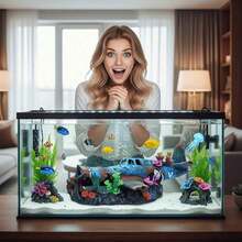 1pc Aquarium Decoration & Fish Tank Landscaping Decor, Resin Shrimp Hideout Cave House, Suitable For Betta Fish, Freshwater Fish Tank Artificial Underwater Craft - A - View 8