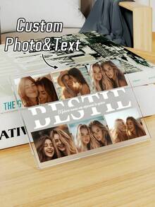 1 pieza Placa de acrílico personalizada, foto y texto personalizables, regalo único para amigos, para ella/él, adecuado para el Día de San Valentín, Día de la Madre, cumpleaños, aniversario, graduación, boda, Día del Padre, Día de San Valentín, cumpleaños, inauguración de la casa, escuela, hogar, oficina, etc., personalizable, personalizado - Multicolor - Ver 6