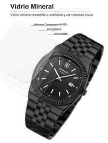 REWARD Men's Quartz Watch Business Fashion Style Calendar Luminous Hands Multi-Functional Wristwatch High Quality Gift Classic Design Stainless Steel Band - Black - View 6