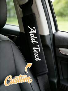 1pc Personalized Embroidered Car Seat Belt Cover, Customized Name Car Seat Belt Sleeve, Embroidered Shoulder Strap Car Interior Decor, Suitable For Decorating Your Beloved Car, Street Casual Fashion, Autumn Decoration, Personalized Gift, Birthday Gift - Multicolor - View 3