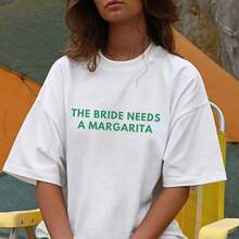 The BRIDE Needs A Margarita , Bride To Be Gift, Margarita Lover, Bachelorette Weekend , Fun Engaget Gift For Bride Heavyweight T-Shirt For Wo – Ladies White Top – Crafted From - 白色 - 查看 1