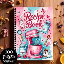 Gourmet Recipe Spiral Notebook - A Home Cooking Journal Filled With Cute Kitchen Art, 100 Pages, Perfect Kitchen Manual For Home Cooks - E - View 7