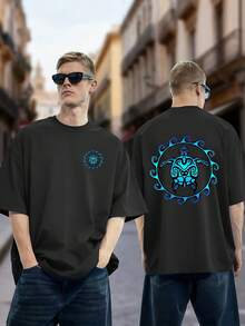 Men's Casual Short-Sleeved Shirt, Loose-Fitting, Breathable, And Quick-Drying, Soft To The Touch And Suitable For All Body Types - Turtle Print Design. A Versatile Garment - Hitam - View 1