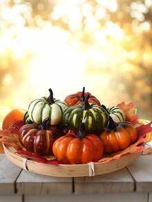 2-20pcs Assorted Foam Pumpkins Autumn Decor, Artificial Pumpkin Decorations, Thanksgiving Autumn Home Decor, Realistic Decorative Pumpkins For Party, Classroom, Indoor Thanksgiving Harvest Decoration, Autumn Harvest Party Supplies, Photography Props - Multicolor - View 3