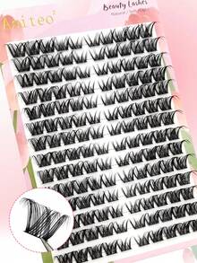 Asiteo 140pcs Individual Lashes,Fluffy Soft&Wispy Fake Lashes,Natural Long DIY Lashes,Great For Daily Makeup Extension,Suitable For Beginners,Parties,Dates - D - View 2