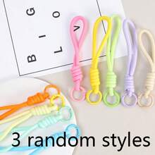 3/6pcs Random Style Dopamine Wrist Strap Phone Lanyard, Suitable For Phone, Backpack Decoration, DIY Crafts, Keychain, Bag Charms, Purse Accessories, Bag Accessories - A - View 1