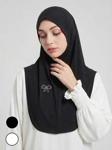 1pc Women's Solid Color Elastic Chin-Covering Headscarf, Can Be Used As Hijab, Headscarf, Veil, Suitable For Daily Wear, Breathable And Comfortable, Can Be Used As Inner Headscarf Or Veil - Solid Color - View 14
