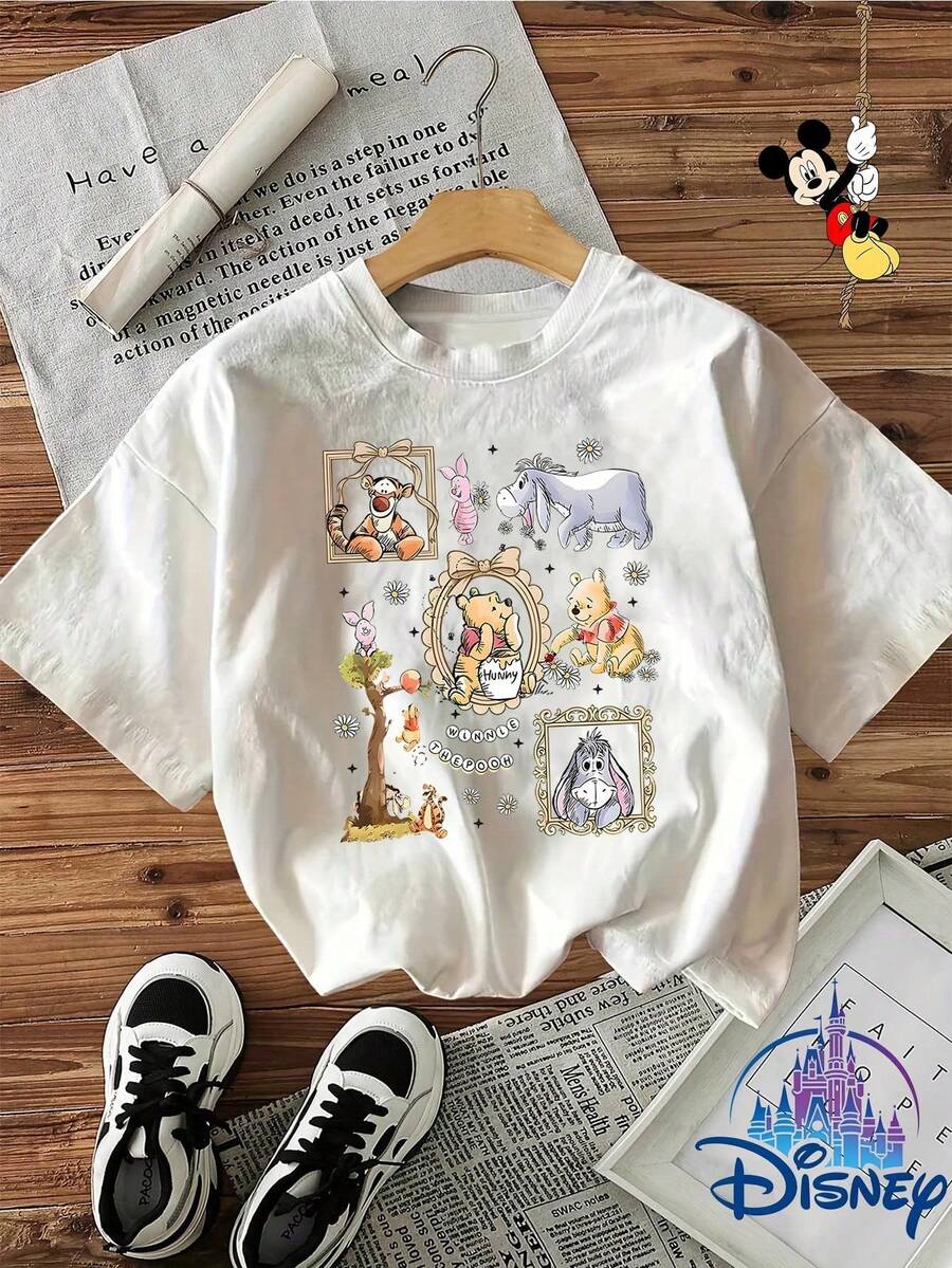 Printed T-Shirt, Super Cartoon T-Shirt, Lovers Street T-Shirt, Cartoon T-Shirt, Men's Retro T-Shirt, 100% Cotton Men's Wear, - 白色 - 查看 1