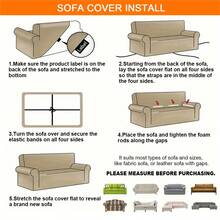 XM-Mirelitho 1PC Soft Plush Sofa Cover, Stretch Full Coverage Couch Slipcover, Washable Anti-Slip Furniture Protector For Living Room All Seasons - Coffee Brown - View 11