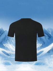 Man002zd Black T-Shirt With Motorcycle Design - Black - View 2