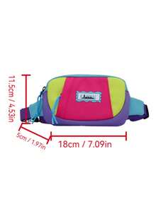 1pc Fashion Waist Bag, Color Block Chest Bag, One Shoulder Crossbody Bag For Teenagers, Storage Bag, Multi-Functional Chest Bag, Mini Coin Purse, Sports Crossbody Bag, Toy Bag, Multi-Purpose Storage Bag, Travel Bag - Multicolor - View 3