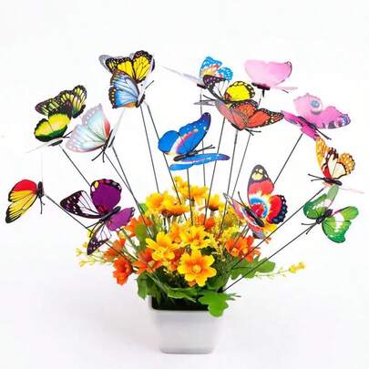 50/20/10/1pcs Outdoor Garden Decor Butterfly Stakes, 3D Waterproof PVC Monarch Butterfly Stakes, Home Yard Garden Wedding Indoor Outdoor Decor, Gardening Decor - Made Of Durable PVC Material, Modern Home Decor (Butterfly Color Random) Garden Clear Ice, Indoor Plant Pot Flower Pot Decor Inserts, Home Decor Ornaments, Wedding Decor, Realistic Butterfly Dragonfly, Christmas Decor