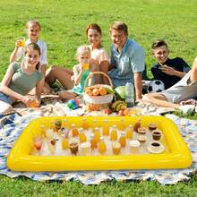 1pc New Large Capacity Inflatable Rectangular Ice Bucket, Party Inflatable PVC Outdoor Leisure Beverage Ice Bin, Holiday Atmosphere Decoration Gift - Multicolor - View 11