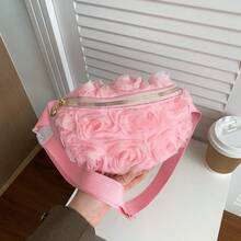 1 Stück Mädchen 3D Blumen Taillentasche, Reißverschluss Umhängetasche Brusttasche, lässige Schultertasche, geeignet für den täglichen Gebrauch - Ein neuer Stil - Übersicht 11