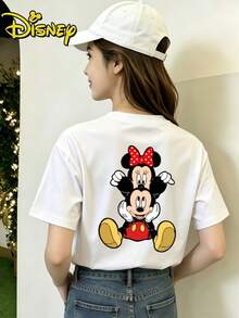 Women's Disney Lilo & Stitch Happy Stitch Day Crew Neck T-Shirt, Soft & Skin-Friendly, Casual Daily Wear - White - View 3