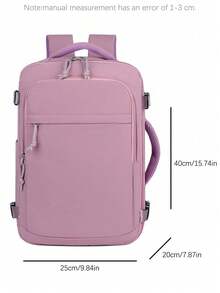 1pc Multi-Color Travel Laptop Backpack, Waterproof With Luggage Strap, Multi-Pocket Design, Suitable For Travel And Daily Use, Summer Essential - Multicolor - View 12