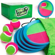 Outdoor Sports Ball Toy, Catch And Throw Ball Game, Outdoor Sports Racket, Palm Ball, Yard Holiday Party Game Toy, Outdoor Interactive Sticky Ball Throwing Game Toy, Backyard Beach Toy, Suitable For Adults/Families As Easter Gift - Multicolor - View 2