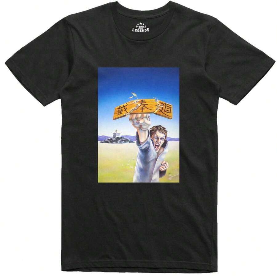 David Rowe - Camiseta Retro con Obra de Arte Original del Puño Explosivo Oficialmente Licenciada - Negro - Ver 1