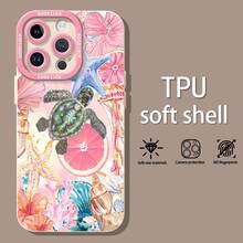 Funda para teléfono con estampado de tortugas y vida marina, compatible con fundas para Samsung, Apple, VIVO, OPPO, , Transsion, ,  y Honor. Fabricada en TPU, ofrece protección contra golpes y caídas. Un regalo ideal para amigos y familiares. - Blanco - Ver 3
