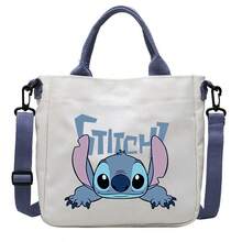 Lilo & Stitch Large Capacity Washable Printed Canvas Bag, Crossbody Bag, Portable Tote Bag, Coin Purse, Unisex Backpack, Suitable For School, Work, Travel, Shopping, Can Be Given As A Gift, Everyday Backpack, Or Outfit Accessory. - A - View 8