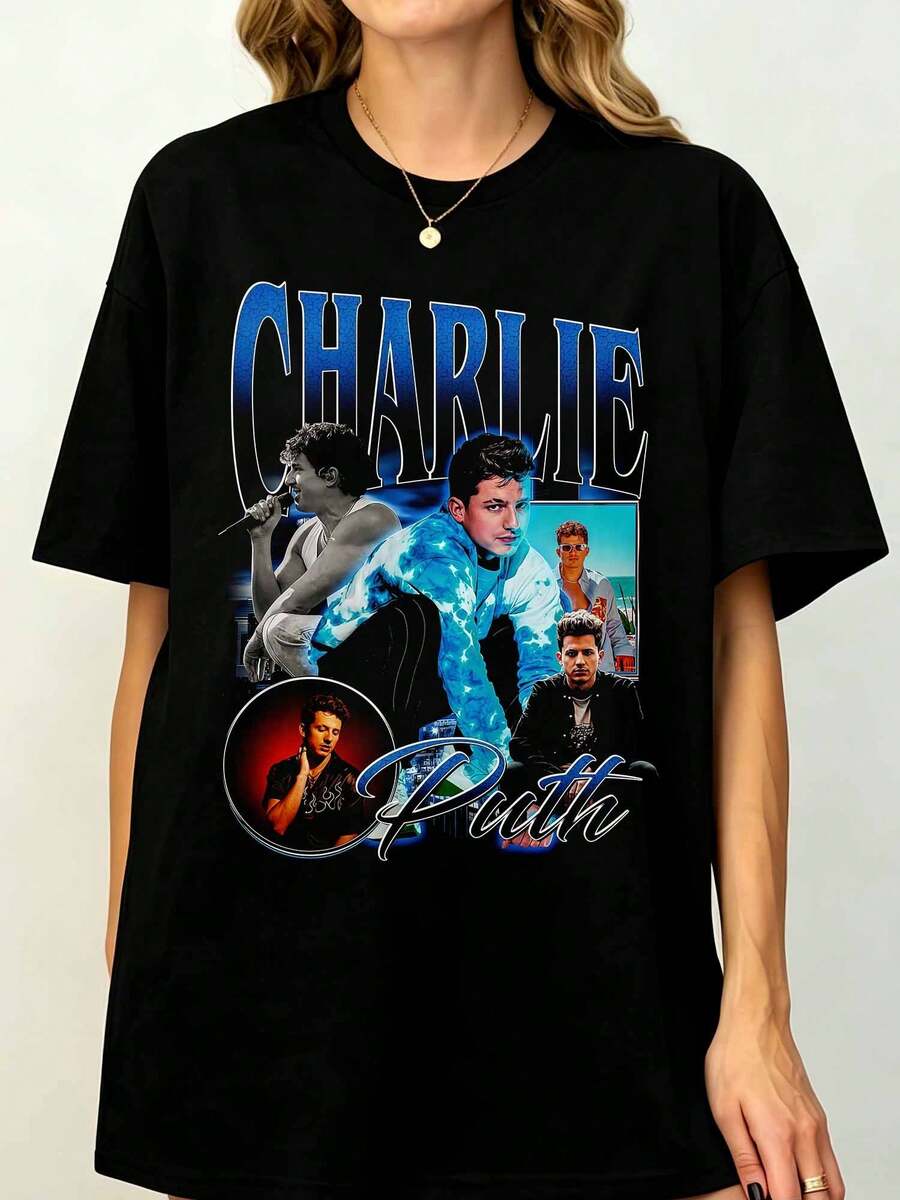 Camiseta de la Gira de Charlie Puth, Fan de Charlie Puth - Negro - Ver 1