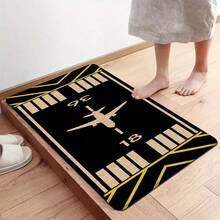 1 pieza, Decoración del hogar, Estampado de patrón de avión, Alfombra de cocina de lino, Tapete de cocina, Tapete de piso, Tapete de baño, Tapete de puerta, Impresión 3D rectangular, Adecuado para sala de estar, dormitorio, pasillo, baño, lavandería - Alfombra de poliéster, Adecuado para decoración del hogar interior y exterior - Multicolor - Ver 7