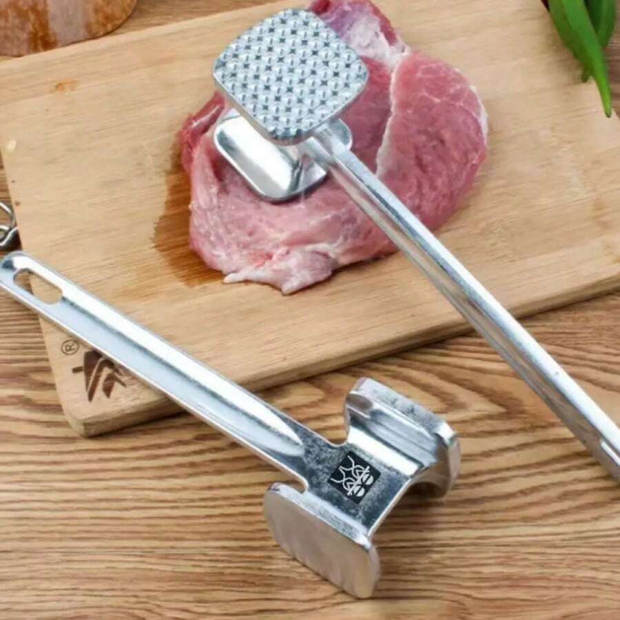 Martillo de carne de doble cara de acero inoxidable mate - Plateado - Ver 1