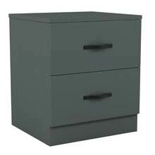 Home Discount Vida Designs Riano 2 Drawer Bedside Chest Cabinet Table Nightstand Bedroom Furniture Silver Handles Display Storage Unit - Green - Green - View 2