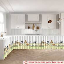 1pc, Home Decor, Cat Pattern Printed Table Skirt, Kitchen Small Curtain, Kitchen Cabinet Cover, With Curtain Holes, Easy To Hang, Rectangular, Machine Woven, Machine Washable, Kitchen Decoration And Accessories, Perfect For Kitchen Cabinets And Home Decor - Multicolor - View 7