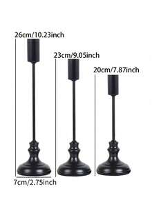 Portavelas clásicos escalonados para velas cónicas, portavelas decorativos negros románticos para el Día de San Valentín, elegante centro de mesa, candelabros románticos para bodas, decoración de chimenea, candelabro de mesa, portavelas para velas de pilar para bodas, decoración del hogar - Estilo elegante - Ver 5