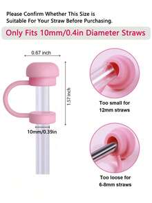 1/2/6pcs Capuchons de paille réutilisables en silicone 10mm/0,4in, bouchons de paille compatibles avec les gobelets 30oz 40oz, anti-déversement, anti-fuite, anti-éclaboussures et anti-poussière, accessoires de tasse mignons, cadeau pour fête, anniversaire, rentrée scolaire, Noël - Multicolore - Voir 3