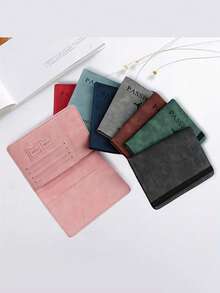 1pc RFID Passport Holder, Slim Passport Wallet, PU Leather Material, Multi-Functional Wallet, Passport Bag, Suitable For Travel, Business Trips - Multicolor - View 2