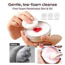 Makeup Brush Cleaner Soap With Silicone Cleaning Pad,2-In-1 Solid Makeup Brush Cleaner Balm,Deeply Cleans Waterproof Makeup For Synthetic And Natural Brushes And Sponges (Heart 100g)Make Up Sponge/Eyebrow Gel Pencil/Facial Sponge/Makeup Pencil - Heart-shaped - View 6