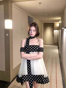 Women Midi Dresses - Black - View 4