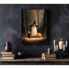 Fantasmas de Halloween Arte de pared Academia oscura Decoracin de pared Pster de fantasmas en bosque mgico para Halloween Sala gtica Imgenes de arte gtico clsico, lona impreso para colgar en el - Marrón + 16L"x24W" posters - Ver 3