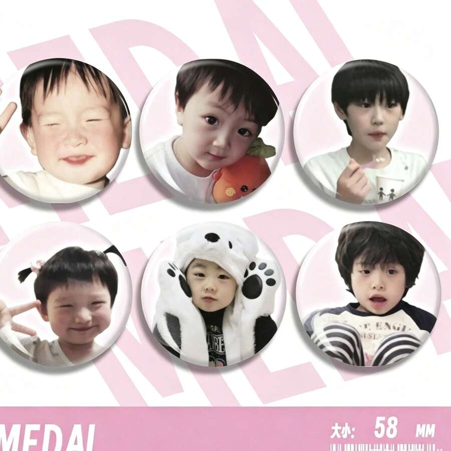 Healing Baby Childhood Style ENHY/PEN Hand-Drawn Badge Tin Pin Brooch, Versatile Brooch For School Uniforms, Sweatshirts, Backpacks, Offline Support Concert Accessories, Fan Merchandise, Gift For Besties - Multicolor - View 1