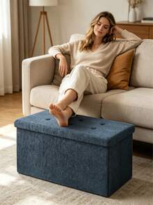 Foldable Storage Bench And Ottoman, Tatami-Style Stool, Suitable For Living Room, Bedroom, Dormitory Storage Bench And Ottoman Storage, Storage Bench And Ottoman - Multicolor - View 1