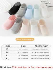 5 Pairs/1 Pair Baby Socks With Anti-Slip Silicone Heart Pattern, Suitable For Daily Wear, 0-5 Years Old - Multicolor - View 5