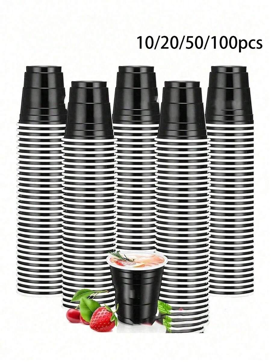 10/20/50/100個迷你杯,適用於調酒、飲料…品嚐,易清洗可重複使用黑色迷你杯,適合烈酒、調酒、果汁和醬料,完美適用於任何派對、派對遊戲、派對拍照、節日和慶祝活動 - 多色 - 查看 1