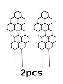 1/2件装 14.96x5.91英寸蜂窝状植物支架，防锈塑料材质，适用于盆栽藤蔓和花卉，节省空间的室内/室外花园支架 - 多色 - 查看 14
