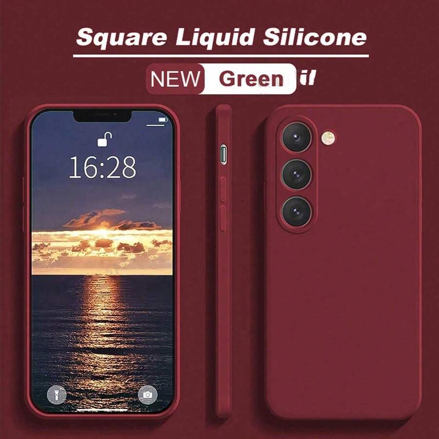 Liquid Silicone Phone Case For Galaxy S25 Ultra And 13/16 Pro Max/11, Supports Models Such As A06/A16/A26/A36/A56/A15/A35/A55. - Burgundy - View 1