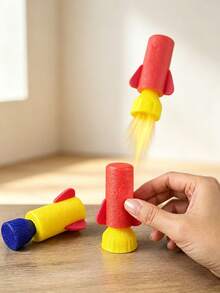 1/5/10pcs Colorful Foam Rocket Launcher, Space Theme Rocket Slingshot, Interactive Flying Rocket Toy, Mini Rocket Launcher Party Supplies, Birthday Party Favor Fillers, Carnival Prizes, Holiday Party Gifts, Christmas And Halloween Celebration Gifts, Indoor Outdoor Party Game Accessories - Bouncing Rocket - View 2