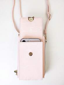 New Crossbody Bag, Multi-Functional Large Capacity Double Zipper Phone Wallet, Fashionable Minimalist And Exquisite Soft Design, Suitable For Casual Vacation And Dating - Baby Pink - View 3