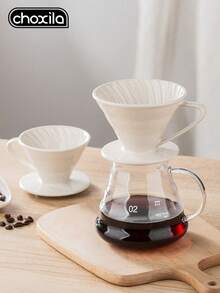 choxila 1 buah Penyaring Kopi Keramik, Filter Kopi Tuang, Pembuat Kopi Tetes Share Pot, Alat Seduh Kopi Tuang Kerucut yang Dapat Digunakan Kembali, Aksesoris Kopi - Krem - View 5